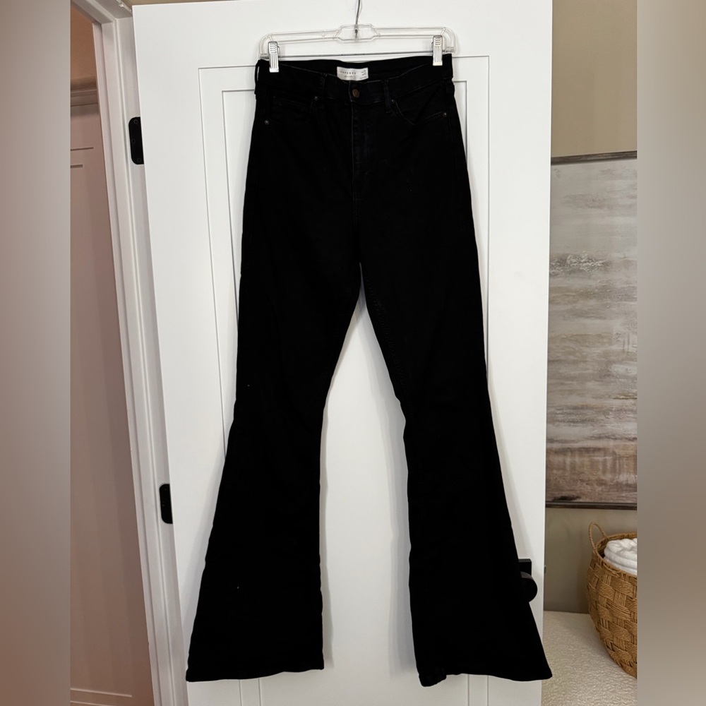 Topshop Dark Denim Flare Jeans